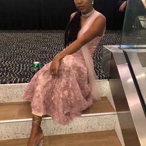 Rose Gold Prom Dress w/velvet